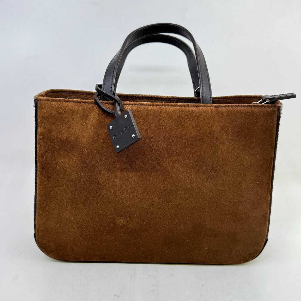 RALPH by Ralph Lauren Brown Suede Studded Mini Tote Handbag - Picture 2 of 9